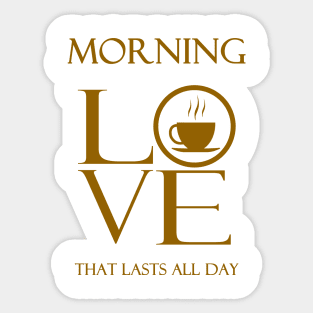 Tea, coffee, MORNING LOVE Gold Sticker